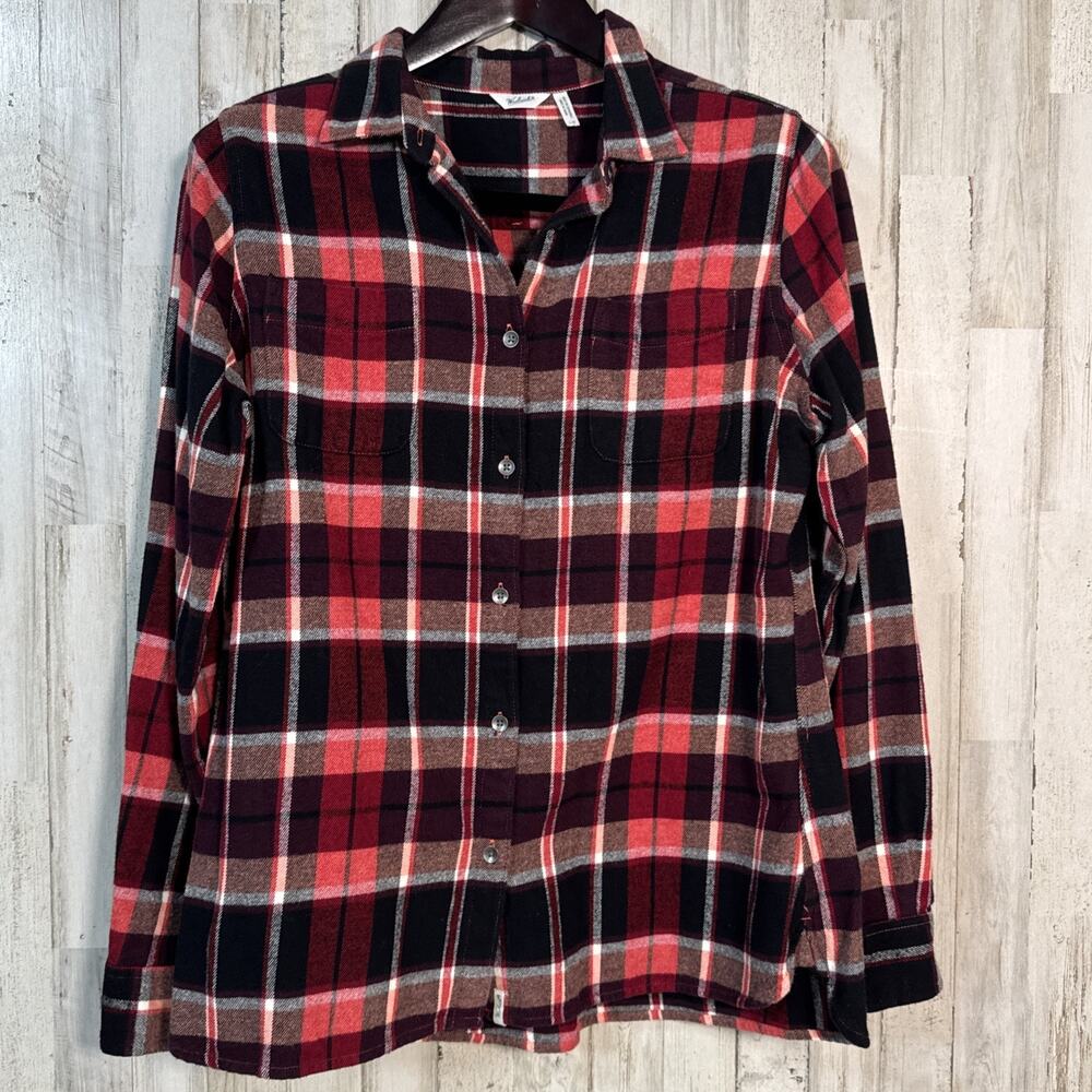 Woolrich Women’s Thick Plaid Flannel Button Up Top Size Large